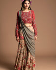 Amelia Gharara Set With Draped Dupatta