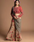 Amelia Gharara Set With Draped Dupatta