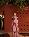 Sakina Cape Jacket Sharara Set With Bustier