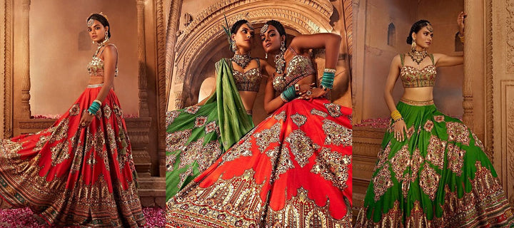 Mehendi Magic: Kalista's Vibrant Green Ensembles for a Joyful Celebration