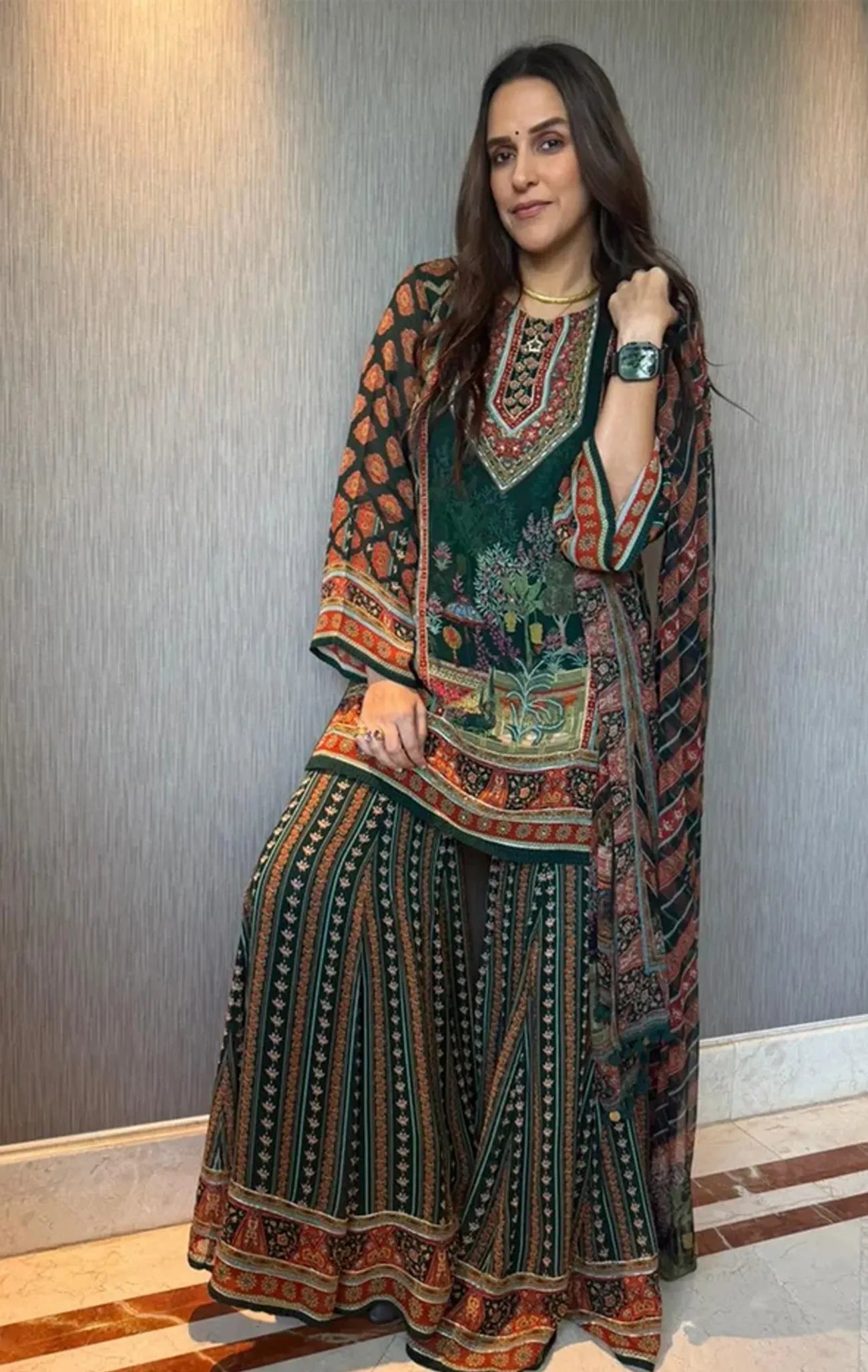 Siah Gharara Set