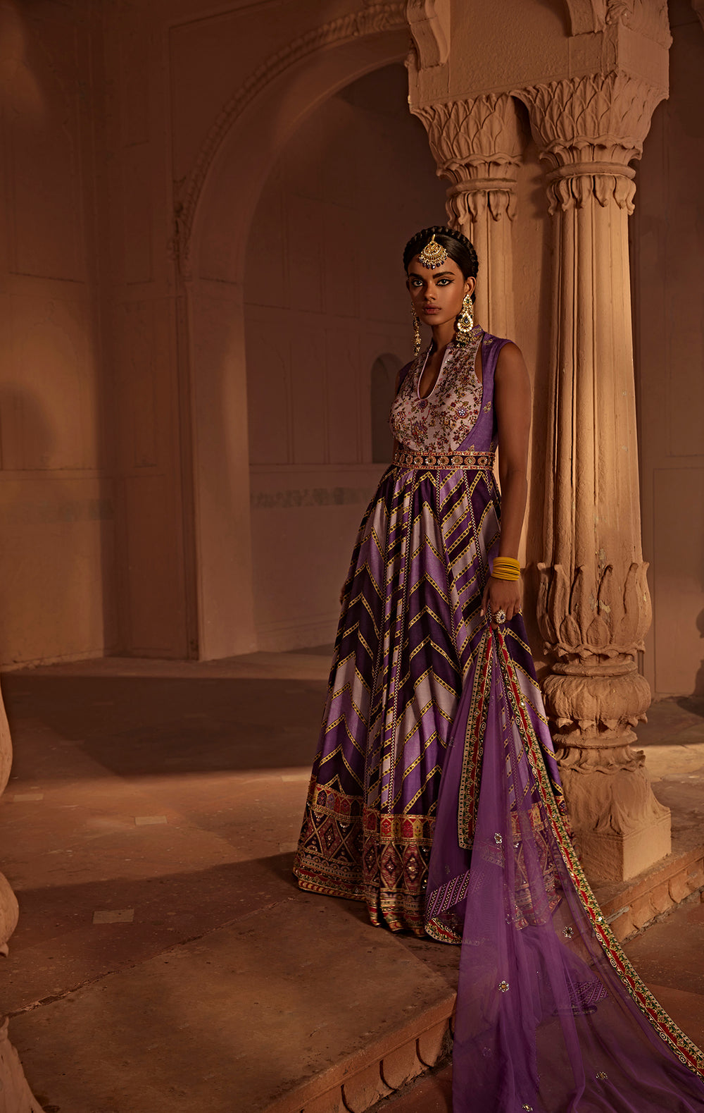 Leher Anarkali Set