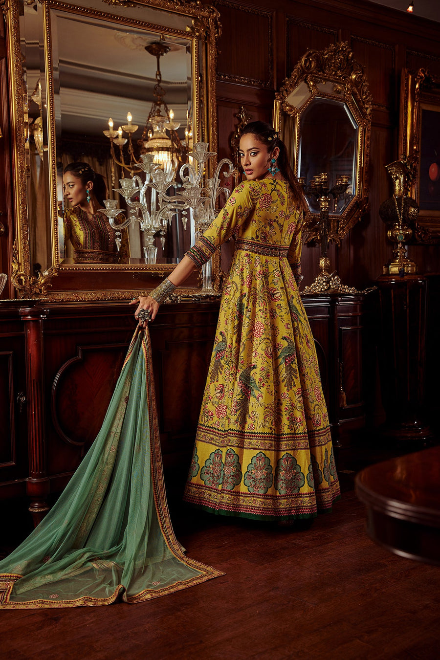 Bageecha Peacock Anarkali Set