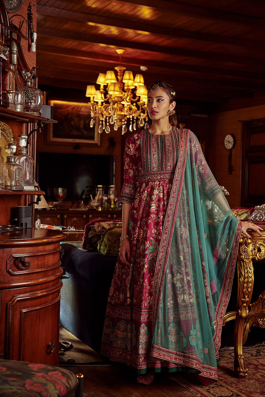 Bageecha Peacock Anarkali Set