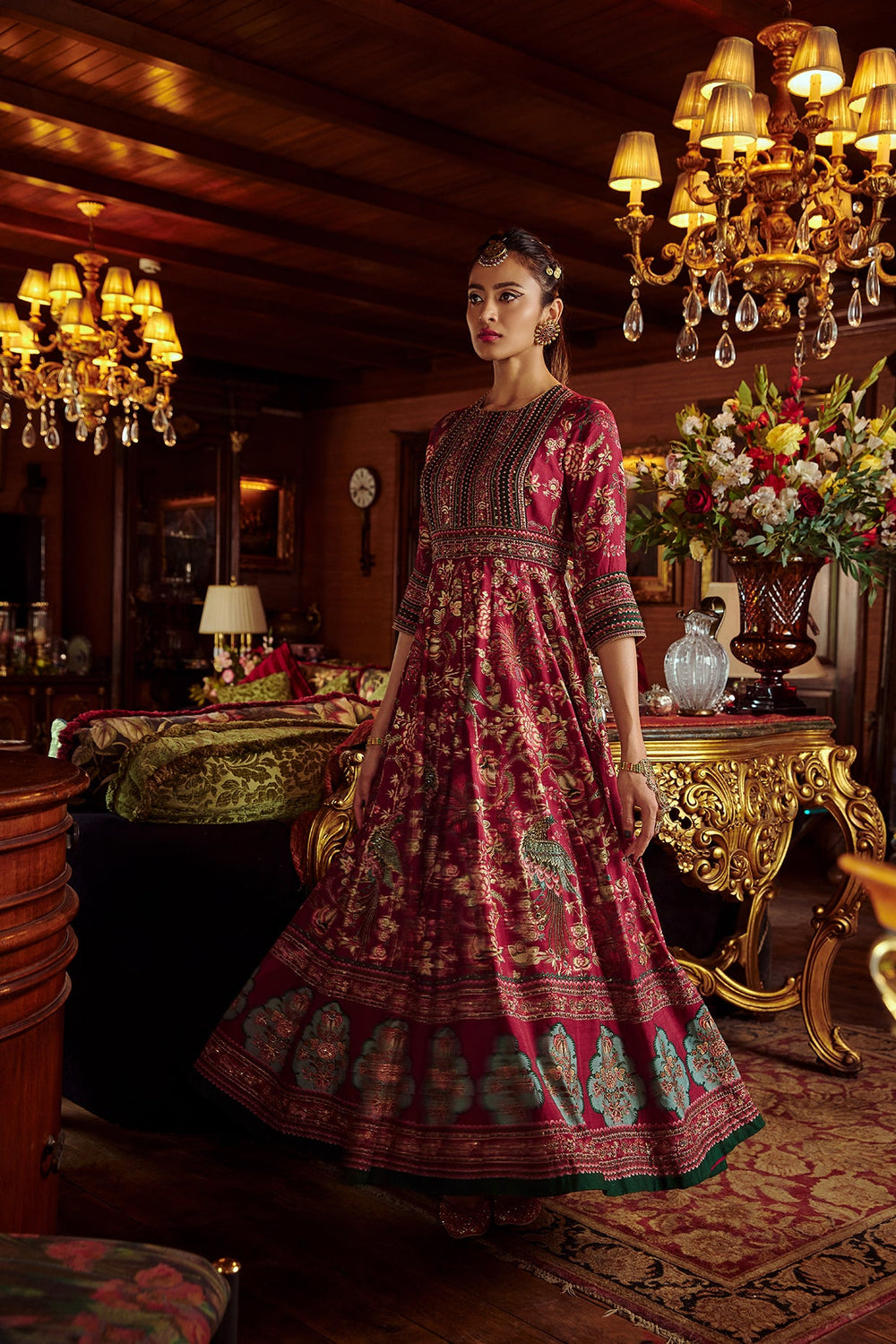 Bageecha Peacock Anarkali Set