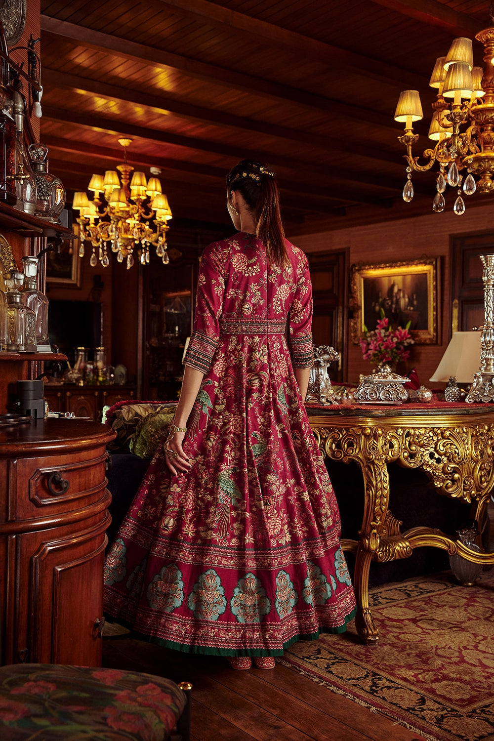 Bageecha Peacock Anarkali Set