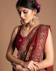 Dahlia Vintage Floral Design Draped Saree