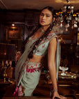 Idika Vintage Rose Handcrafted Saree