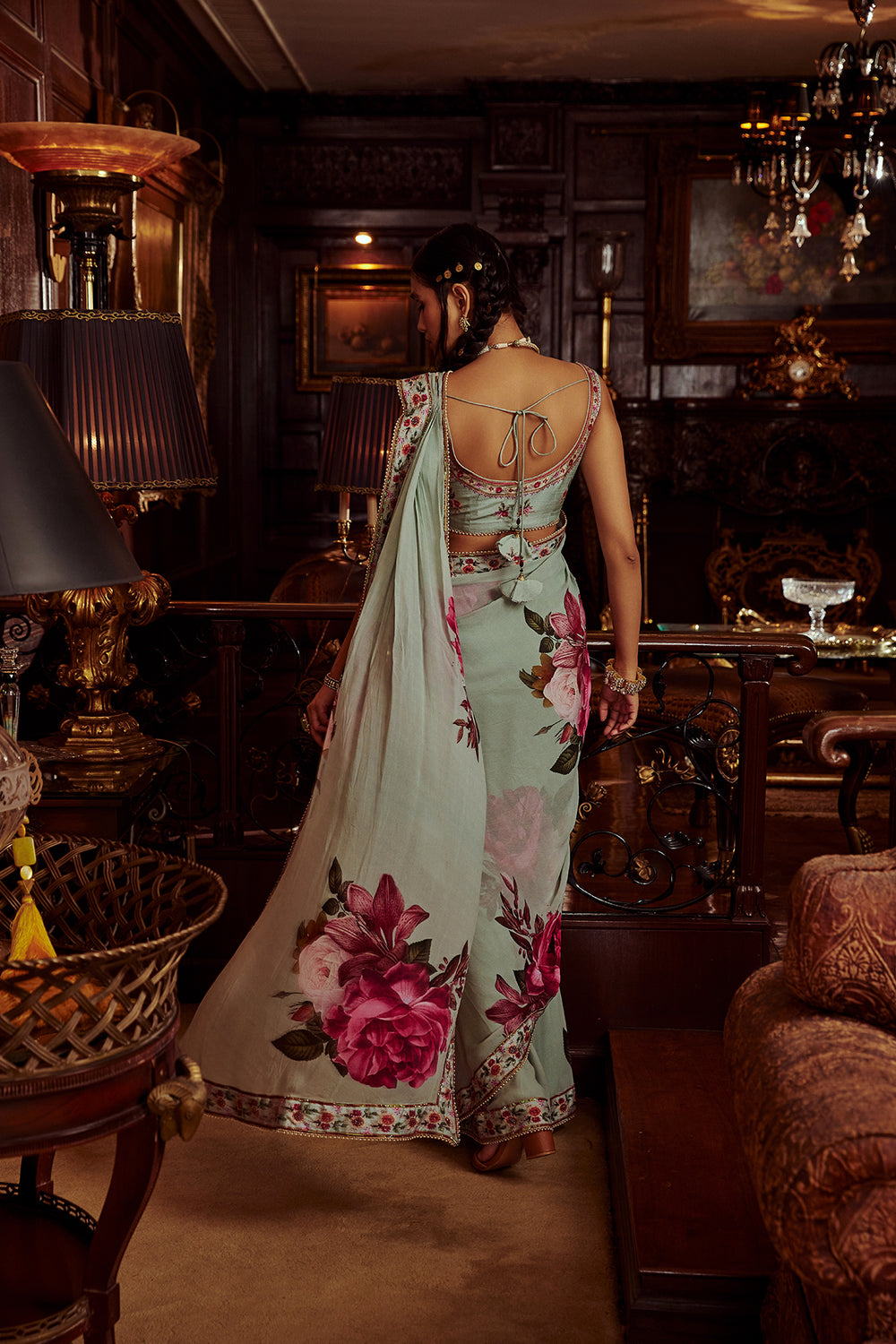 Idika Vintage Rose Handcrafted Saree