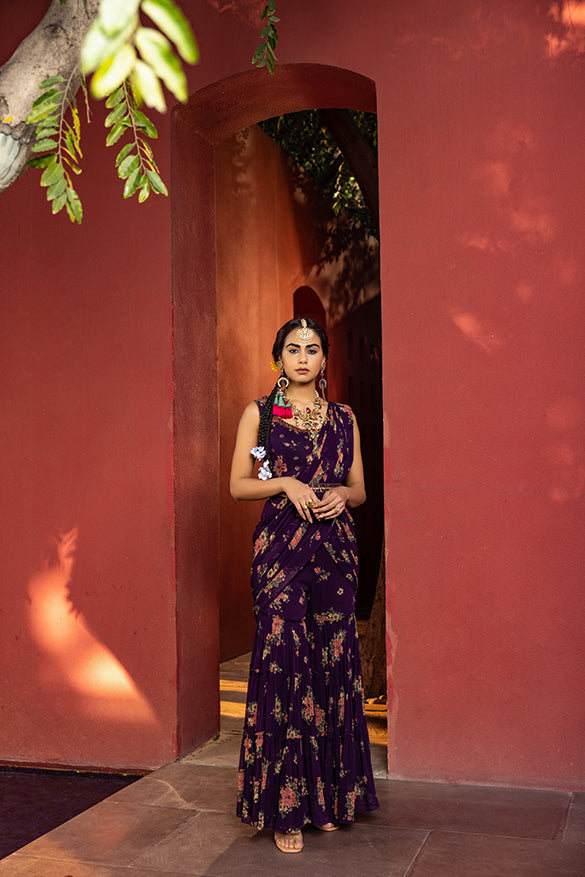 Arisha Pre-Draped Gharara Saree