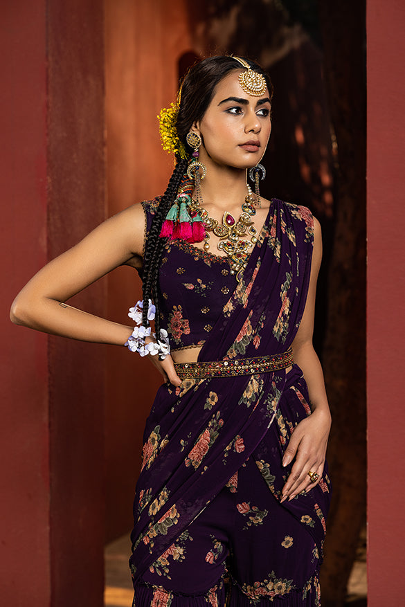 Arisha Pre-Draped Gharara Saree