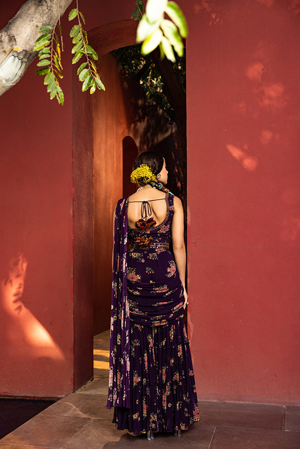 Arisha Pre-Draped Gharara Saree