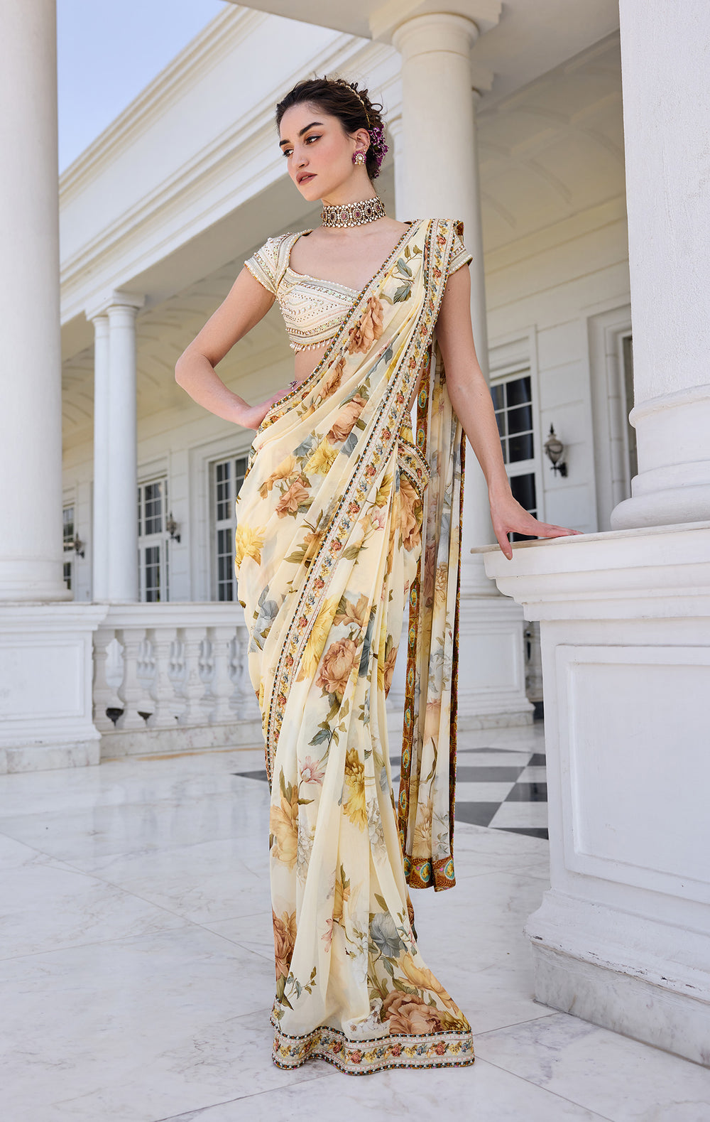 Frida Draped Saree Set