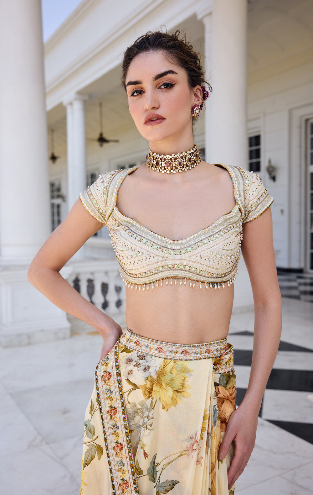 Frida Draped Saree Set