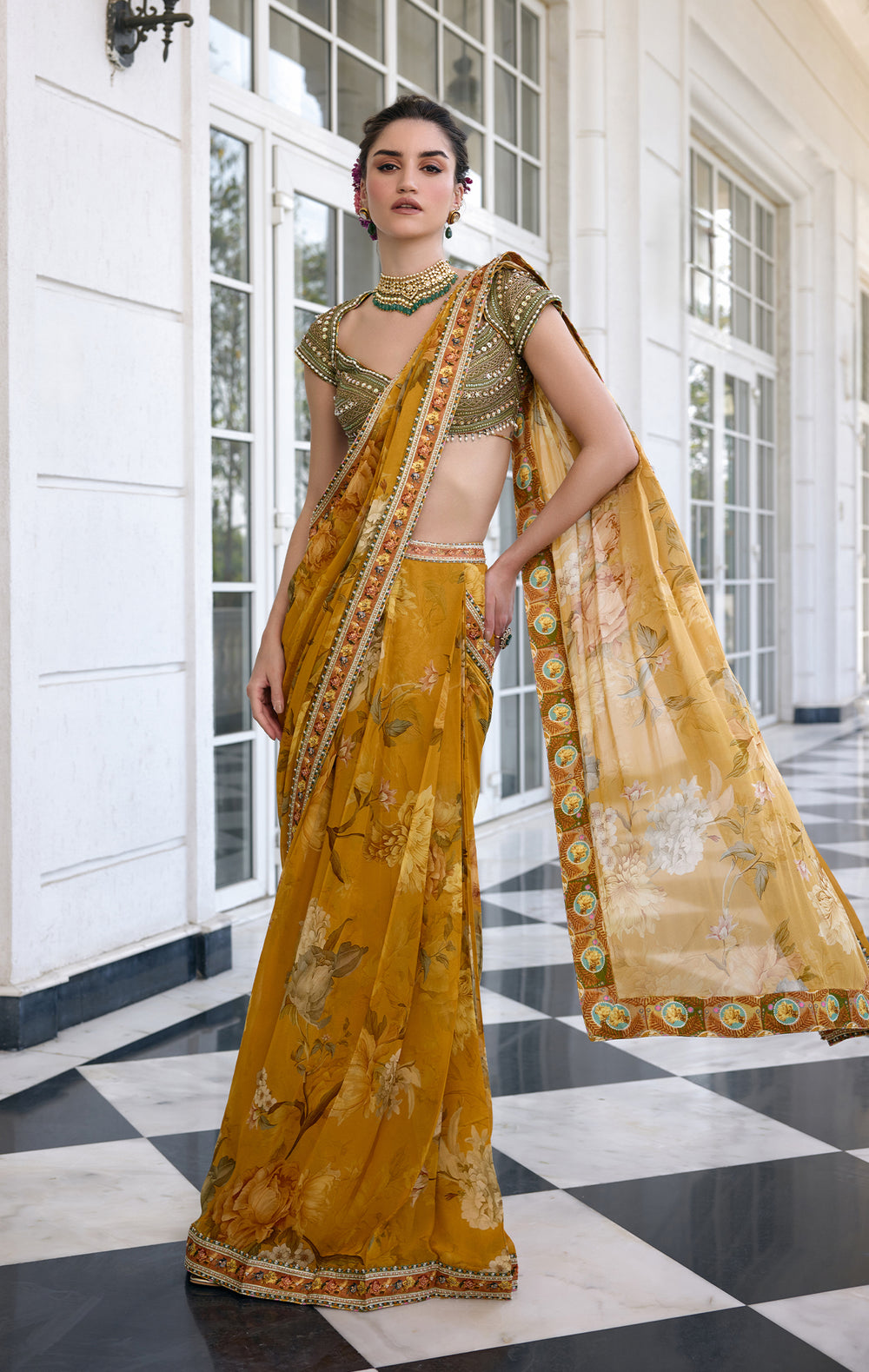 Frida Draped Saree Set