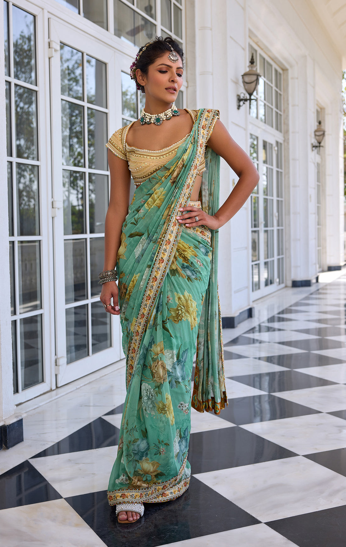 Frida Draped Saree Set