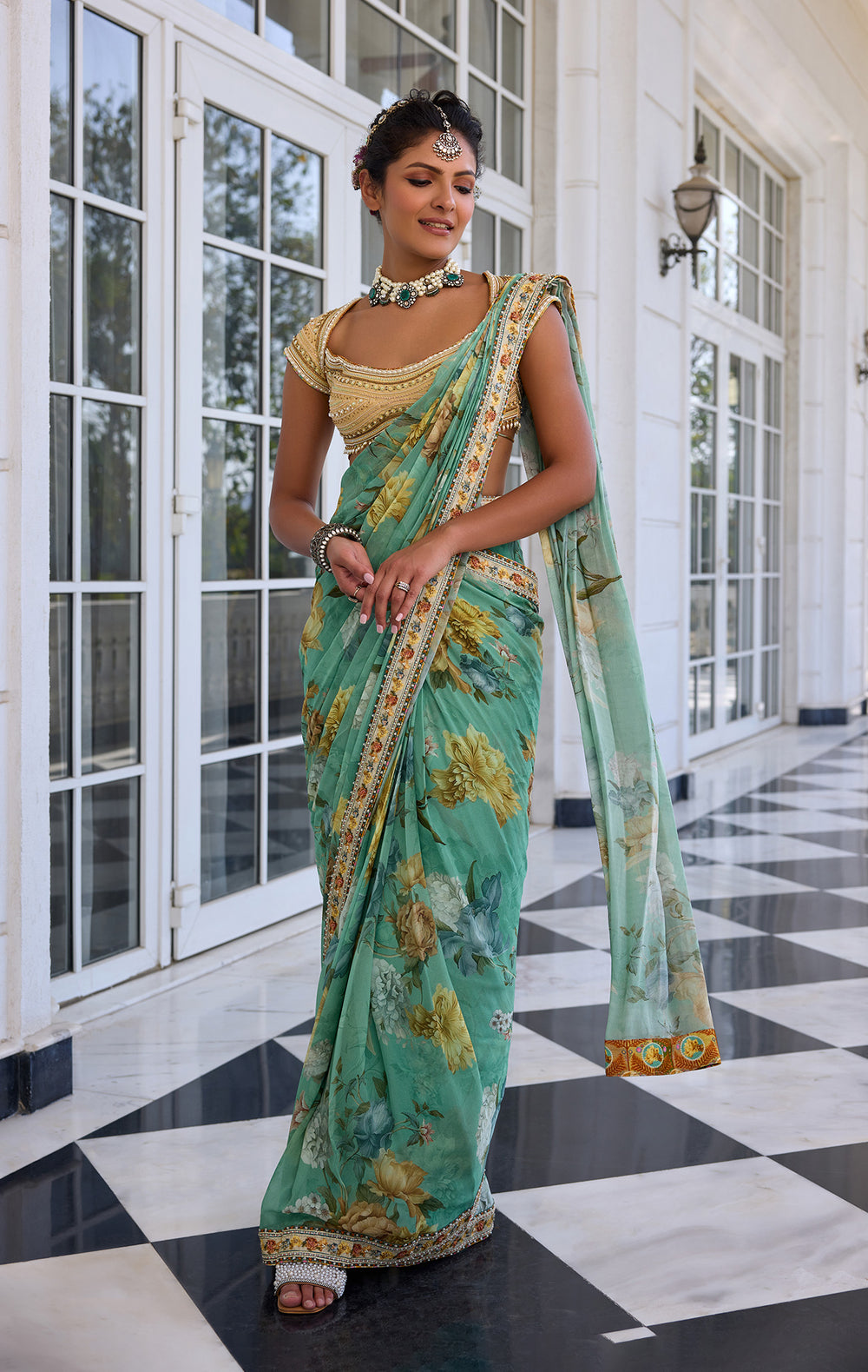 Frida Draped Saree Set