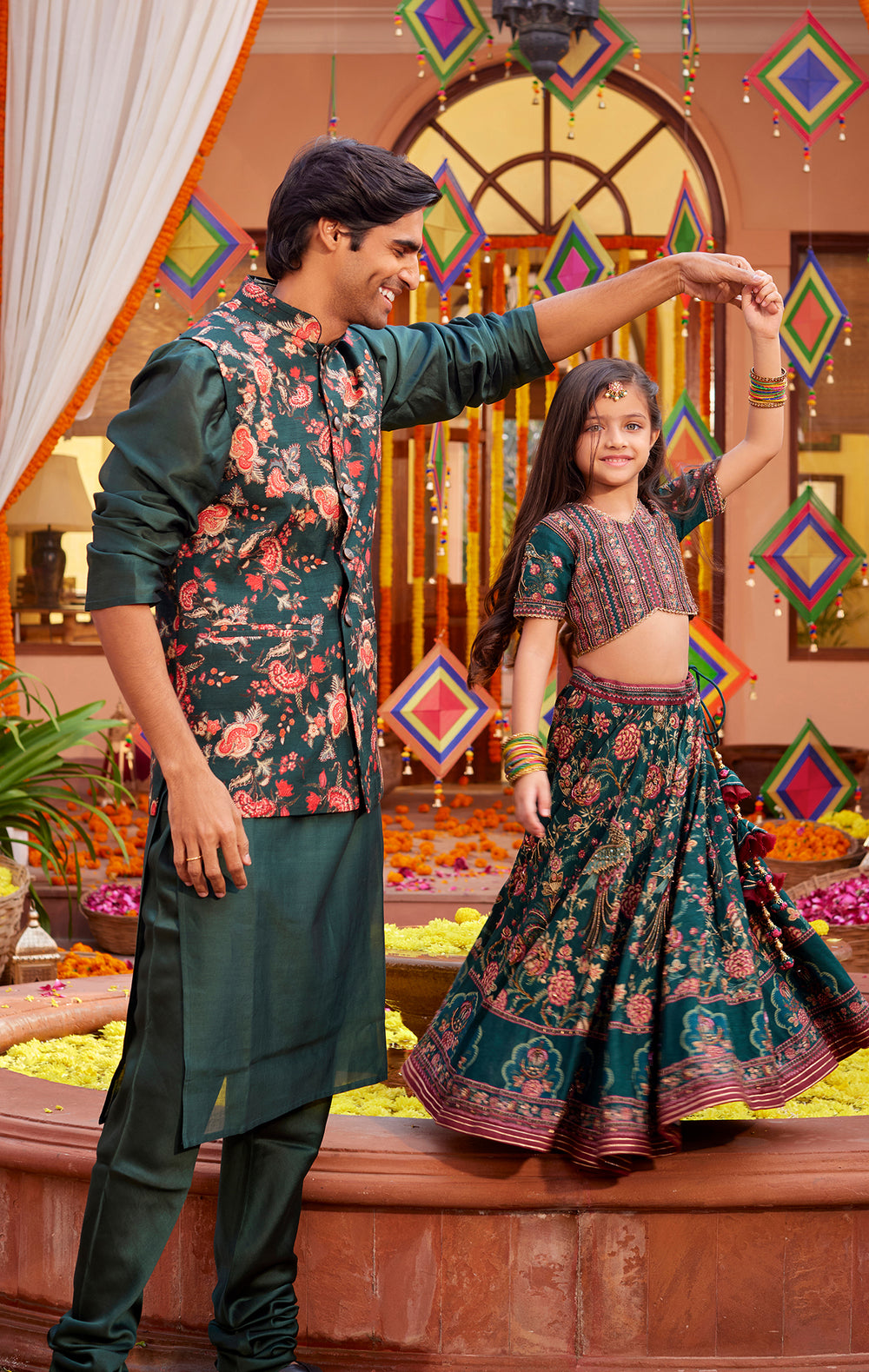 Bageecha Peacock Lehenga