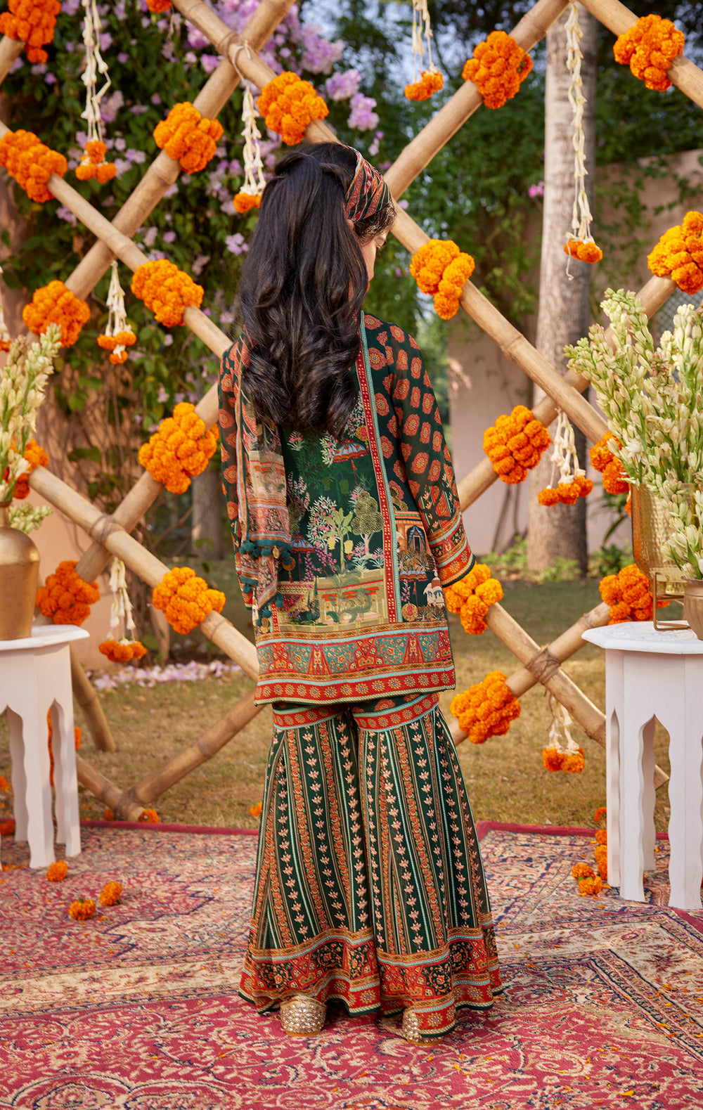 Siah Gharara Set