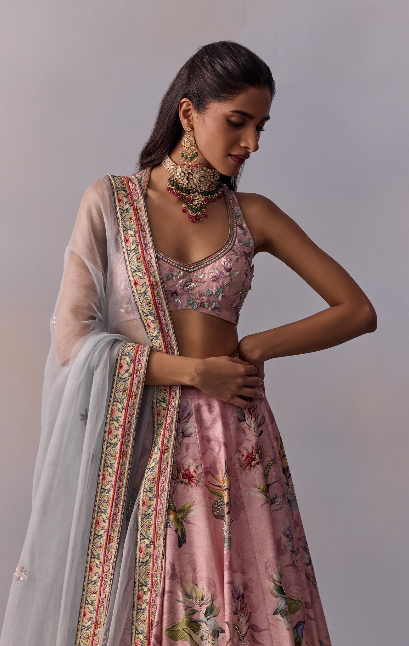 NEELVASTRA HANDBLOCK PRINTED LEHENGA SET