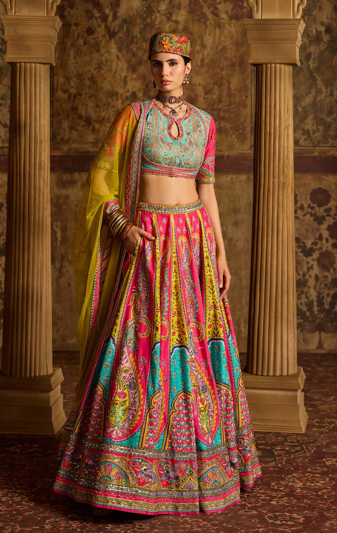 Nitara Lehenga Set - Hot Pink