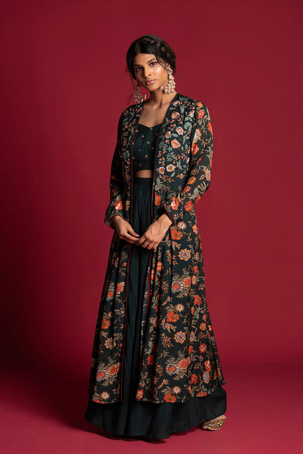 Nadia Cape Jacket With Flared Pants