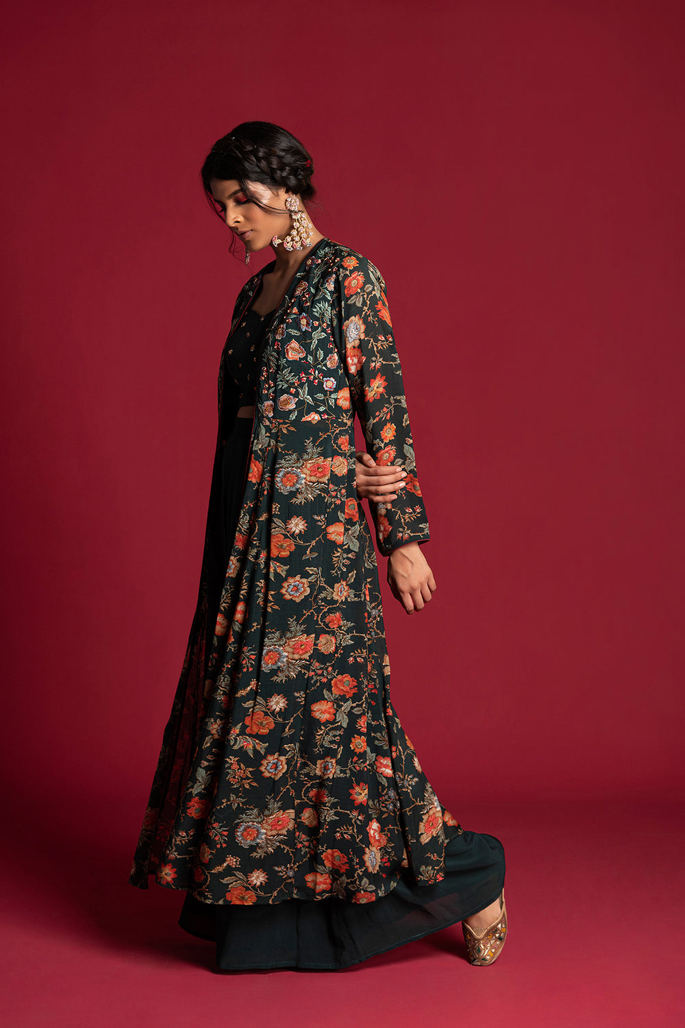 Nadia Cape Jacket With Flared Pants