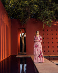 Sakina Cape Jacket Sharara Set With Bustier