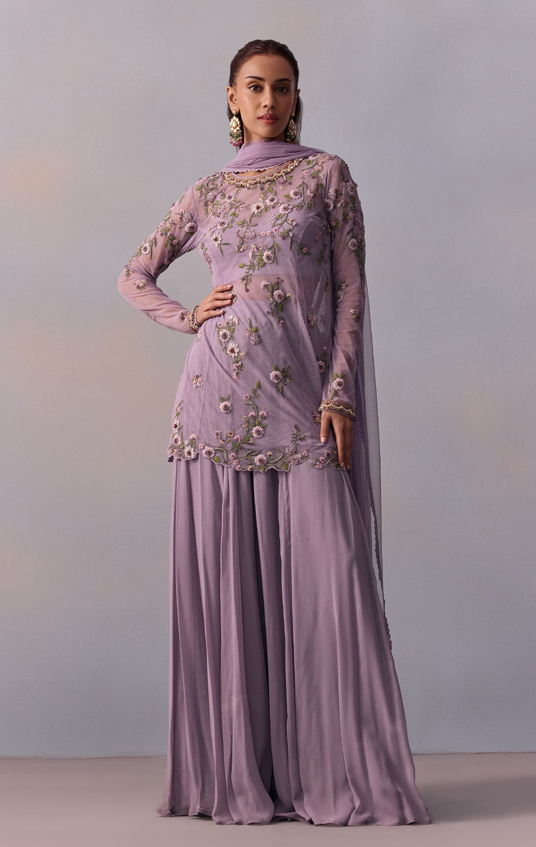 Styling it as a mix and match rakhi outfit: Try a loose dupatta drape over one shoulder rather than pinning it formally — it gives the whole look a relaxed, lived-in elegance that